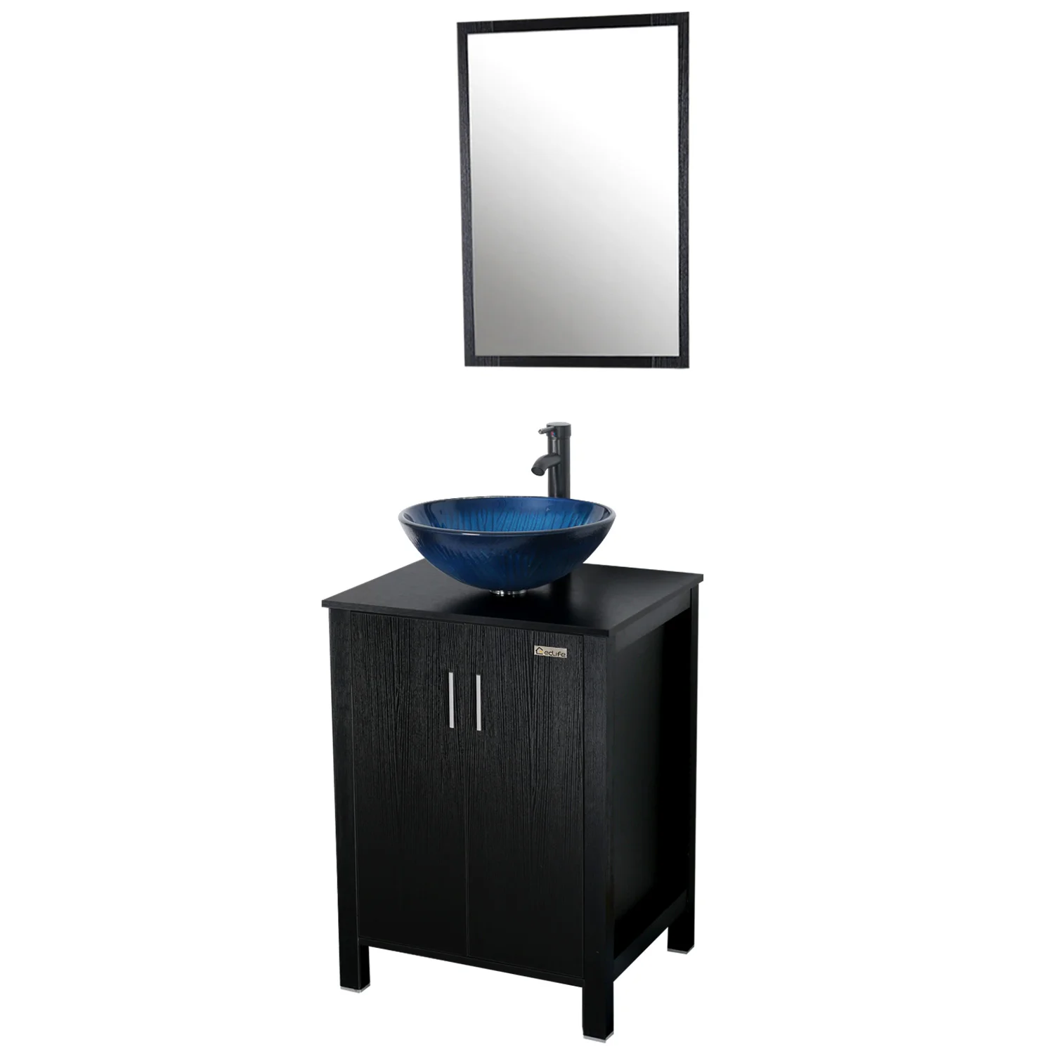 Eclife 24” Free-standing Single Bathroom Vanity Black