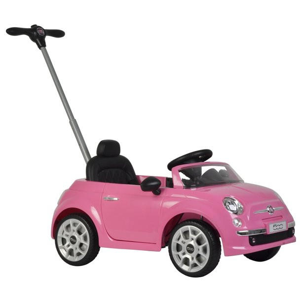 Best Ride On Cars 2-in-1 Fiat Model Baby Toddler Toy Push Car Stroller. Pink