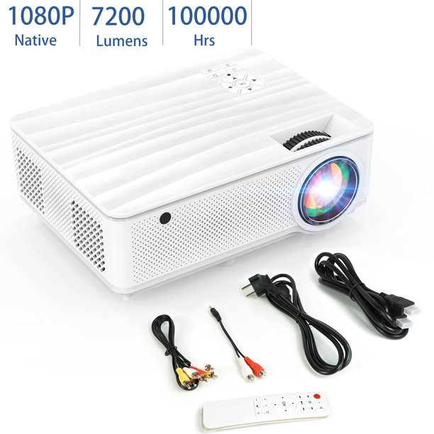 Nexpure Native 1080P HD Projector. 7200L Portable Outdoor Movie Projector. Home Theater Video Projector