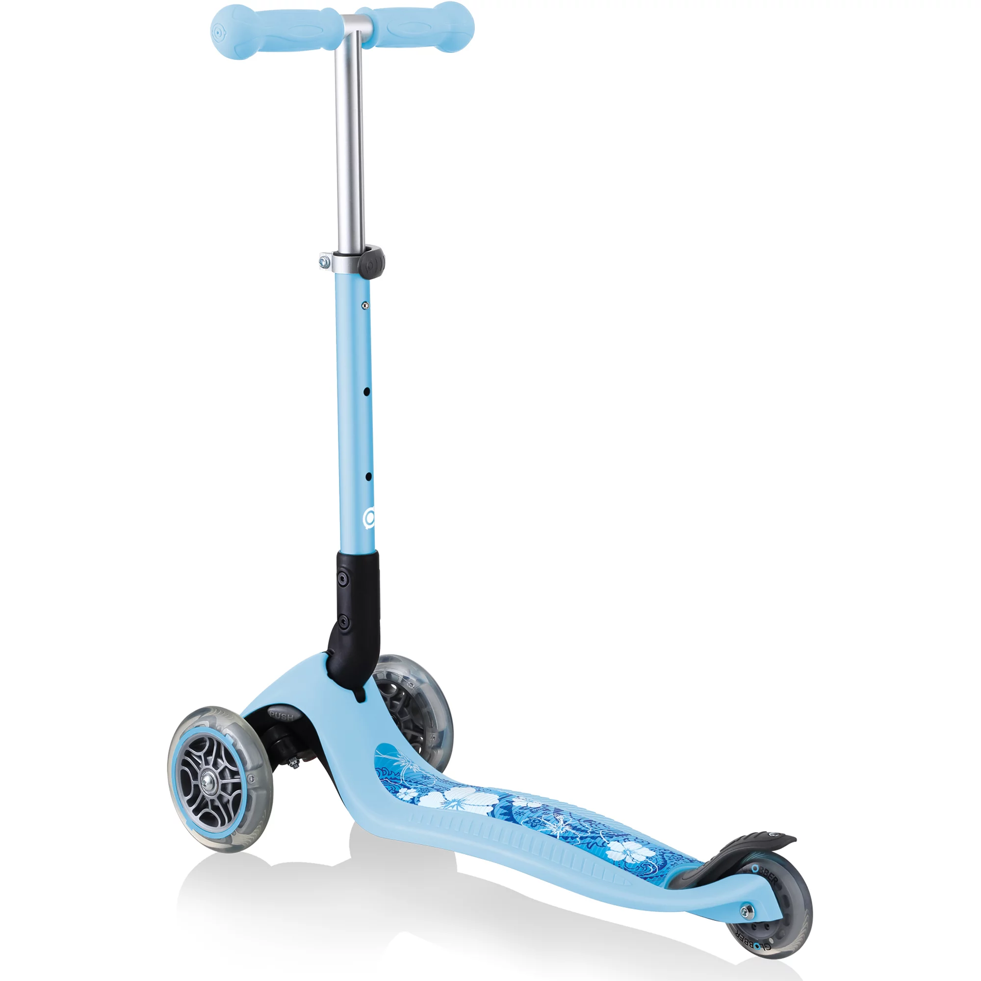 Globber Junior Series 3-Wheel Foldable Scooter. Pastel Blue