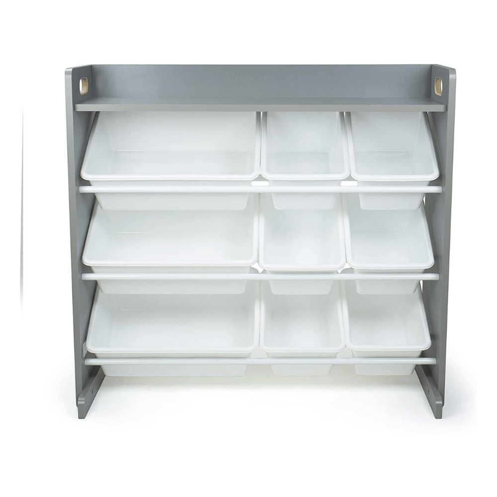 Humble Crew Inspire Toy Organizer With Shelf And 9 Storage Bins. Grey/white