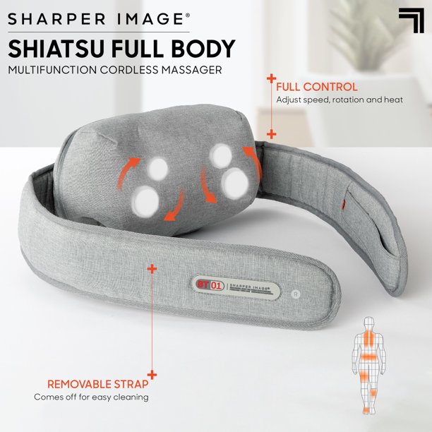Sharper Image Shiatsu Full Body Multifunction Cordless Massager For Neck And Back
