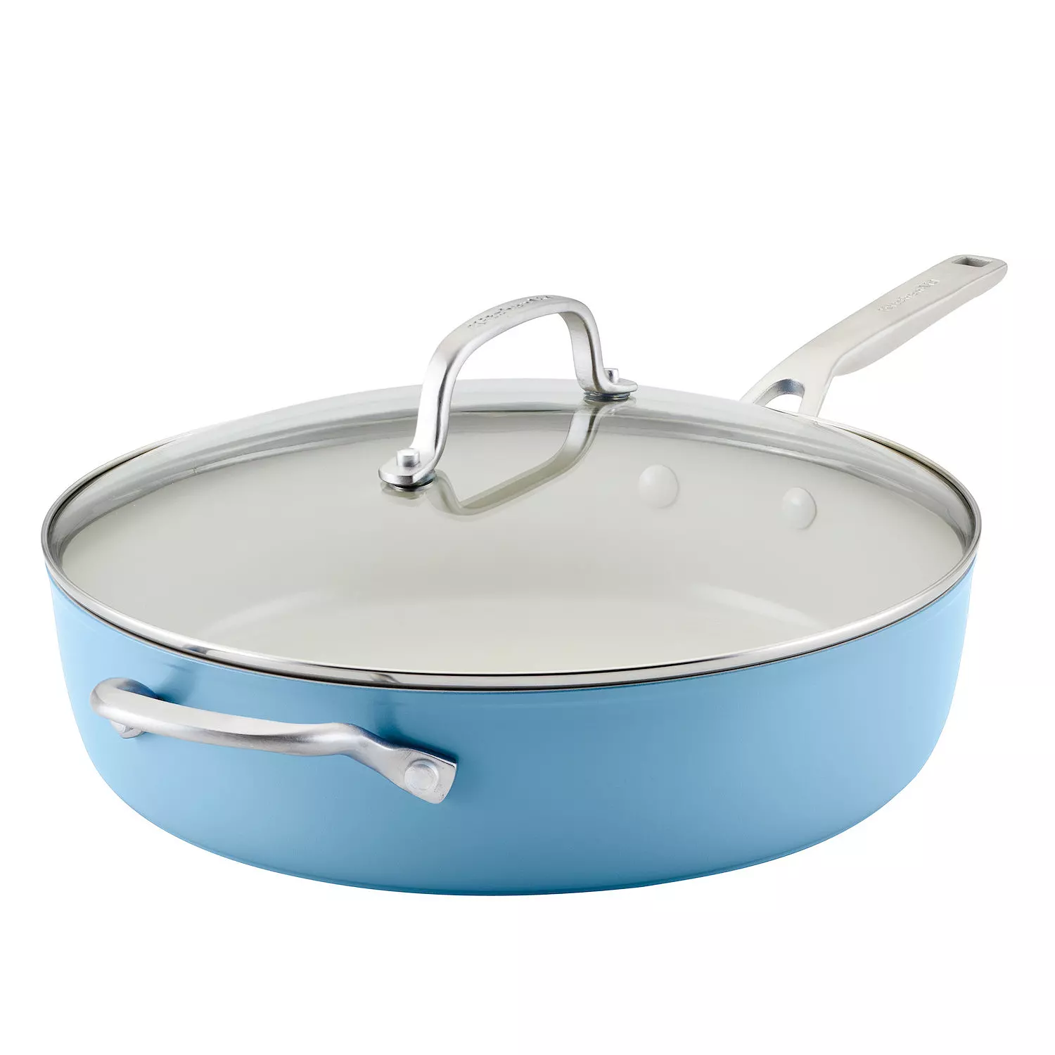 KitchenAid 5-qt. Hard Anodized Ceramic Nonstick Saut  Pan with Lid. Blue