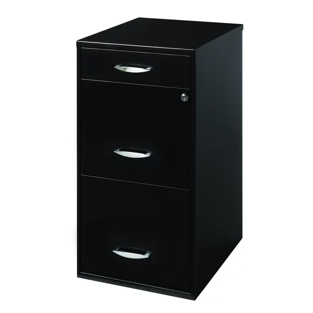 Space Solutions Filing Cabinet 18″W. 3-Drawer Organizer File. Black