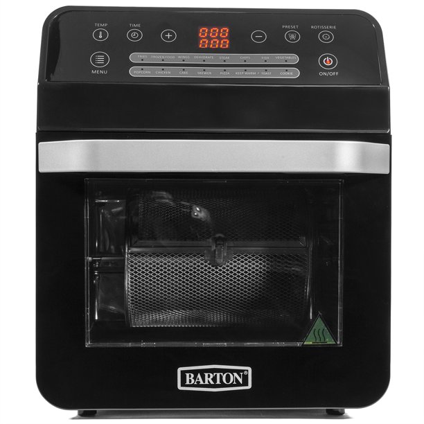 Barton 1600W Deluxe Electric Air Fryer Cooker 16-Function Menu Setting Digital Display. Black. 99931