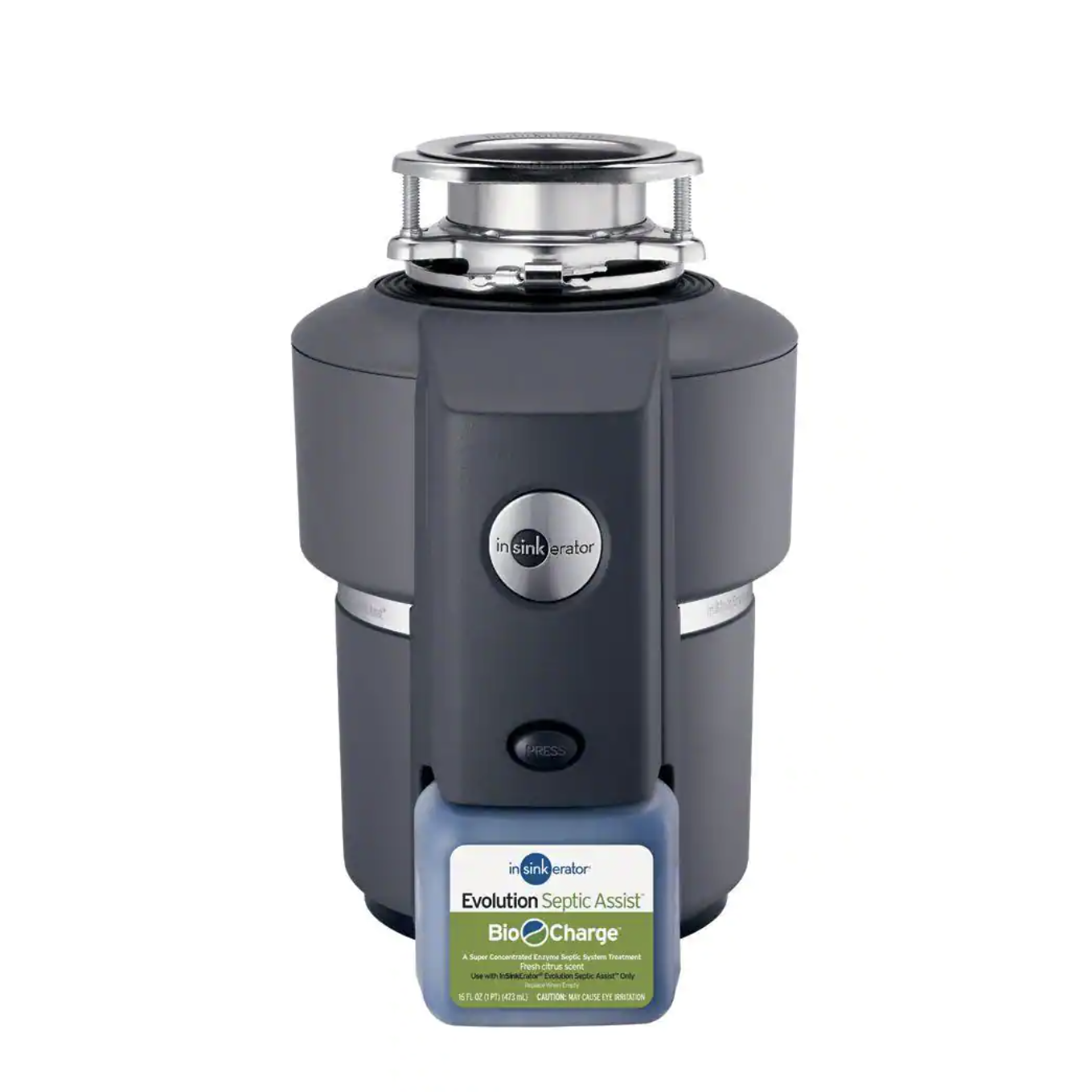 InSinkErator Evolution Septic Assist Quiet Series 3/4 HP Continuous Feed Garbage Disposal with 1-Pack Bio-Charge Cartridge