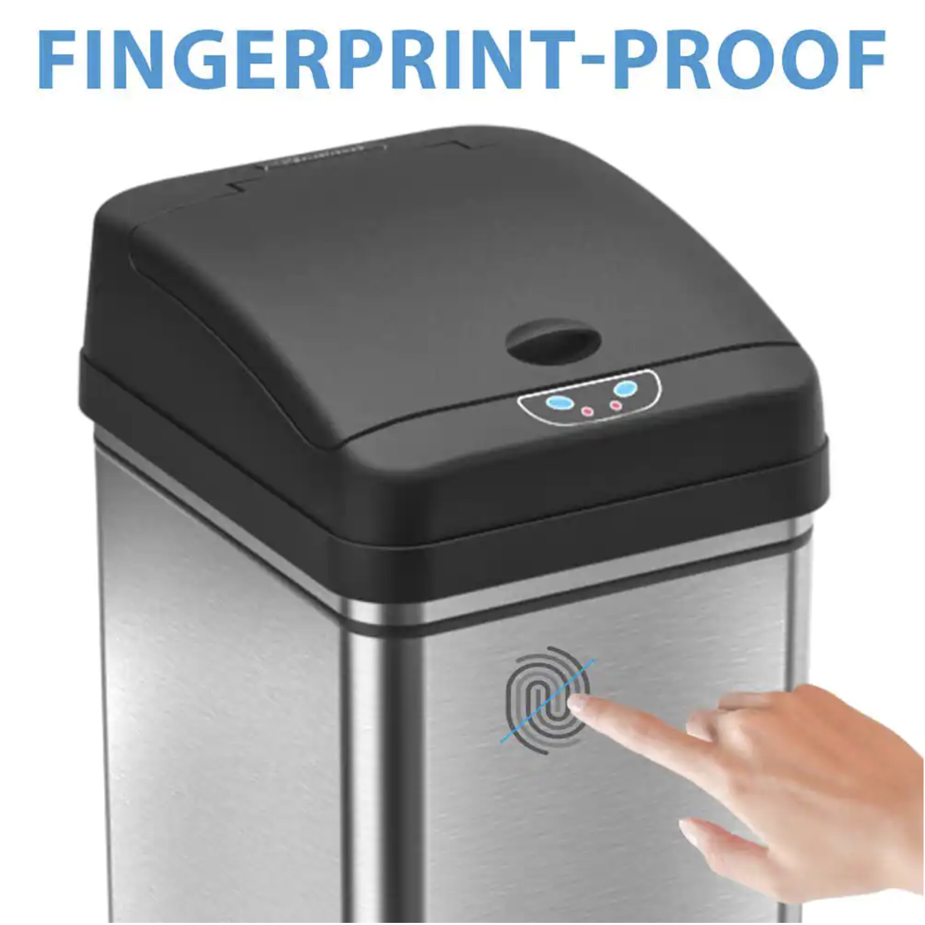 iTouchless 13 Gal. Touchless Sensor Trash Can with AbsorbX Odor Filter System. Stainless Steel