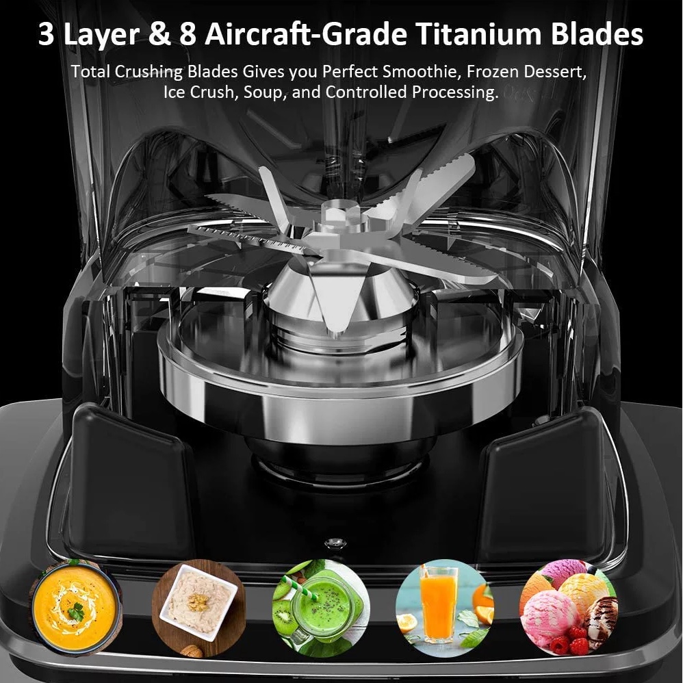 Homgeek 1450 Watts Professional Blender 70 oz.. 8 Adjustable Speeds Smoothie Blender with 4 Blending Preset Programs. Red