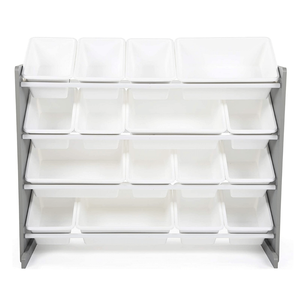 Humble Crew Supersized Wood Toy Storage Organizer. Extra Large. Grey/White