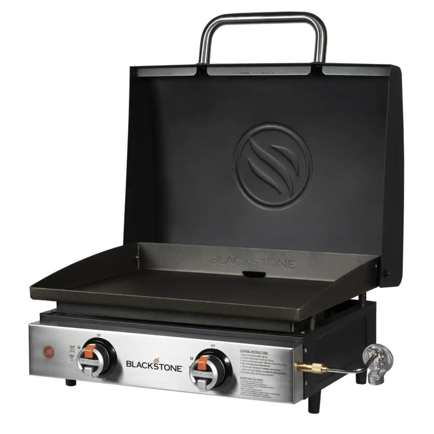 Blackstone 1813 Stainless Steel Propane Gas Hood Portable. Heavy Duty. 22 Inch. Black