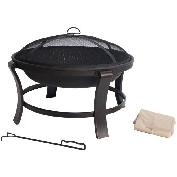 Mainstays Deep 30″ Fire Pit. Antique Bronze