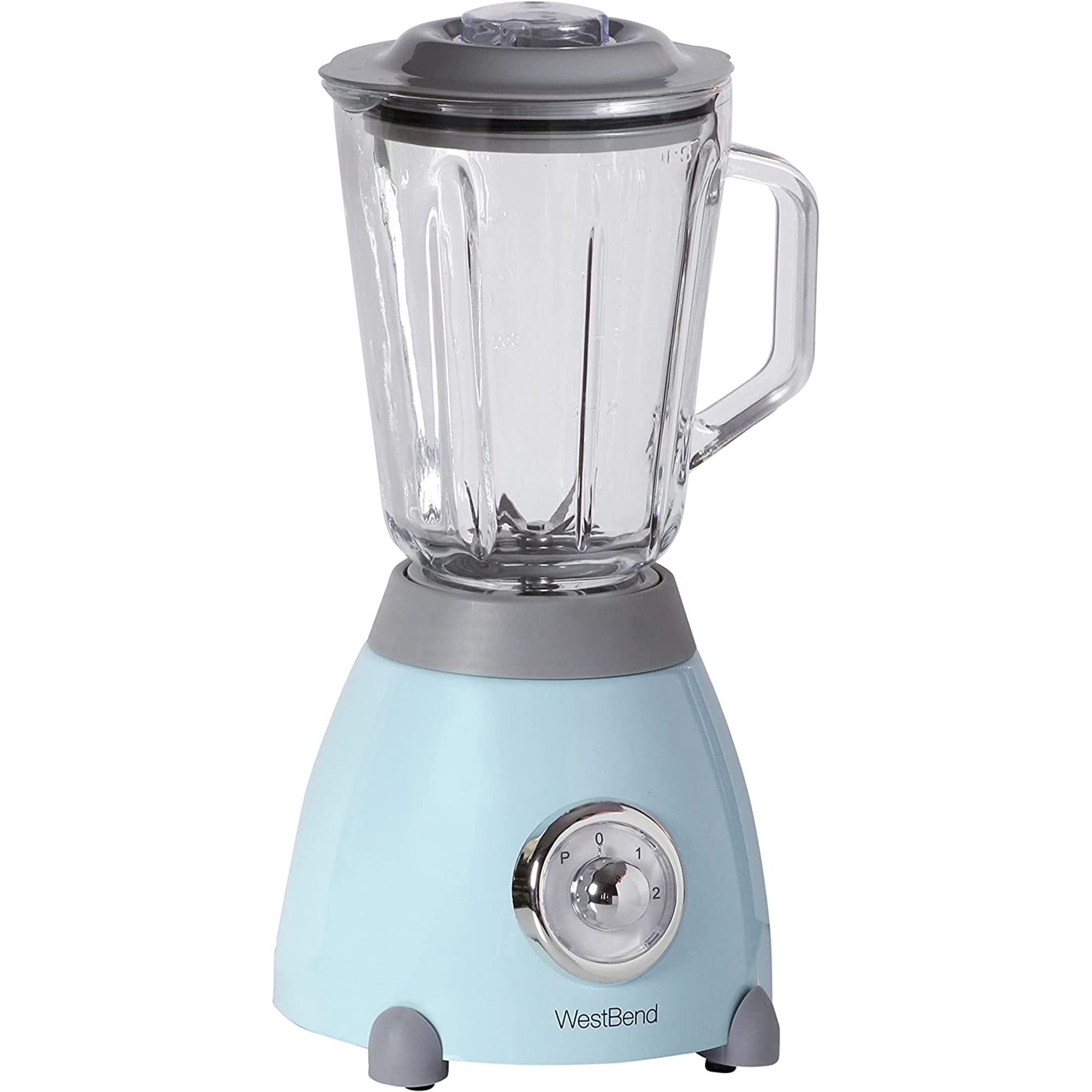 West Bend Retro Style Blender with BPA-Free 48 oz. Glass Jar. Blue