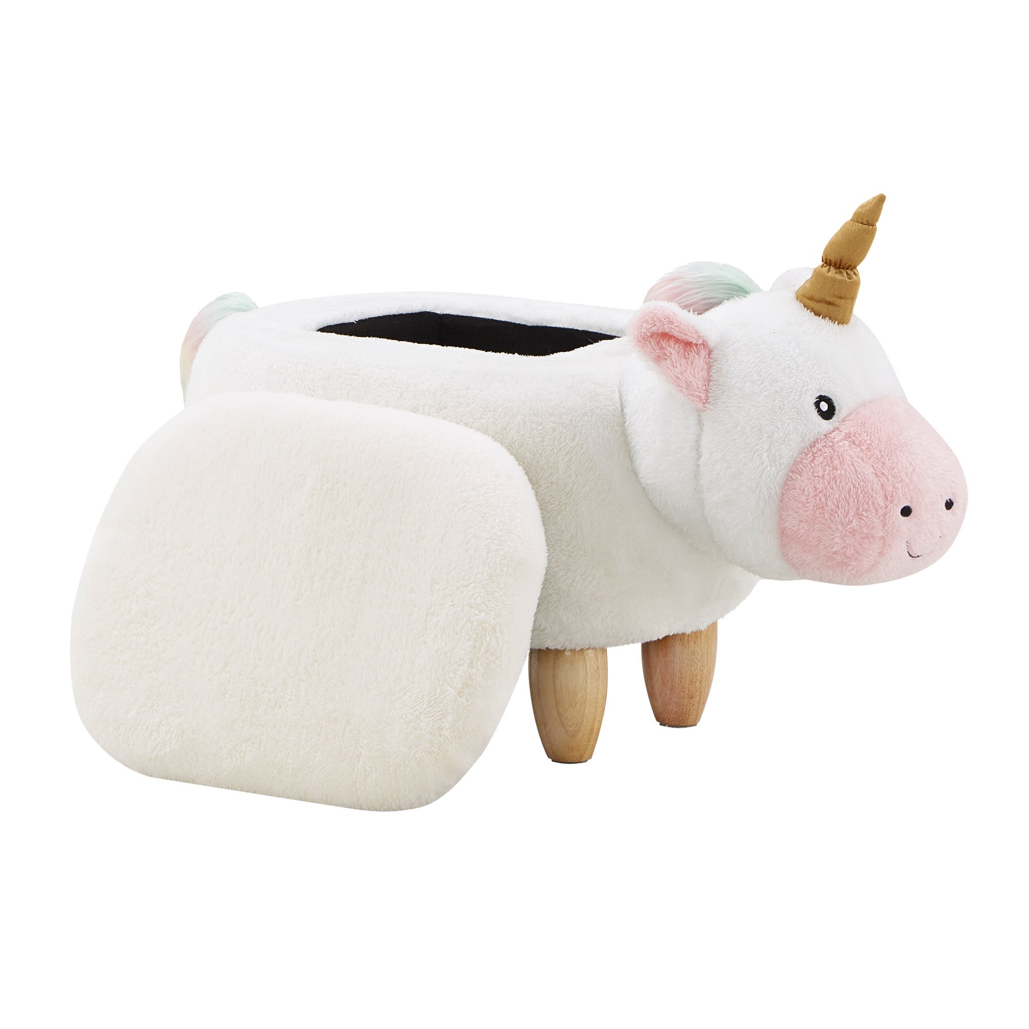Weston Home Nieuwe Animal Storage Ottoman. White Unicorn