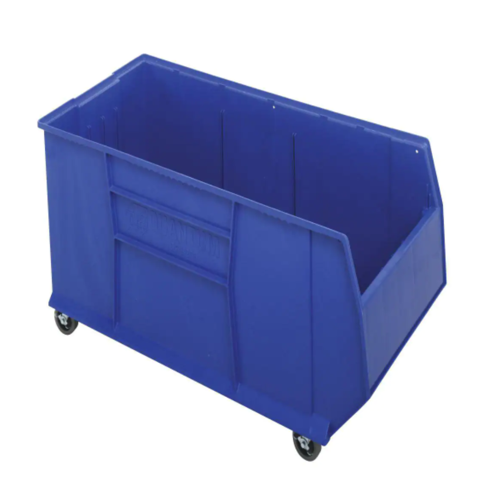 Quantum Storage Systems Quantum Rackbin Mobile 42 in. 63-Gal. Storage Tote in Blue (1-Pack)