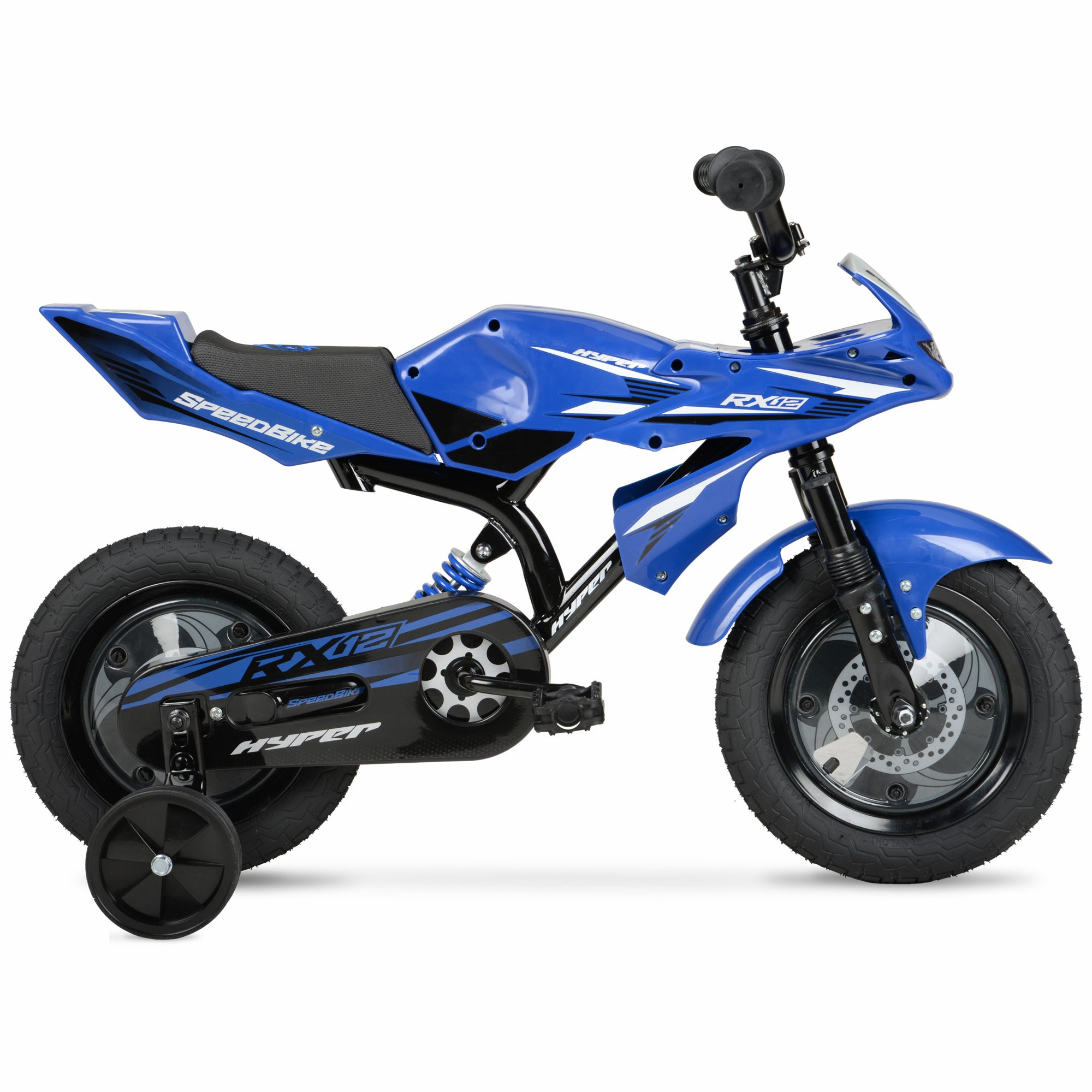 Hyper Bicycles 12-Inch Boys Speedbike. Blue. with Training Wheels