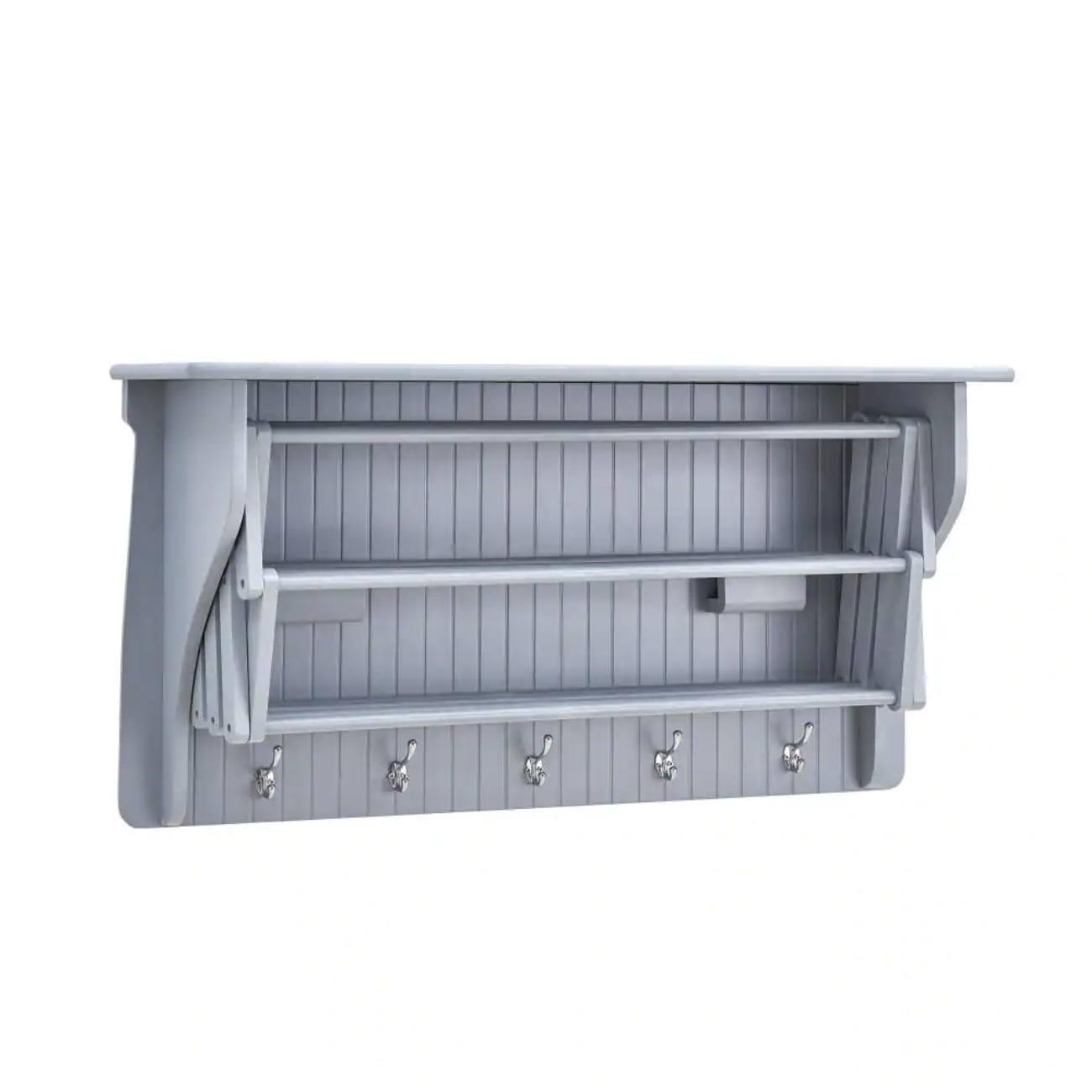 Danya B 36 in. Light Grey Wall Retractable Accordion Drying Rack