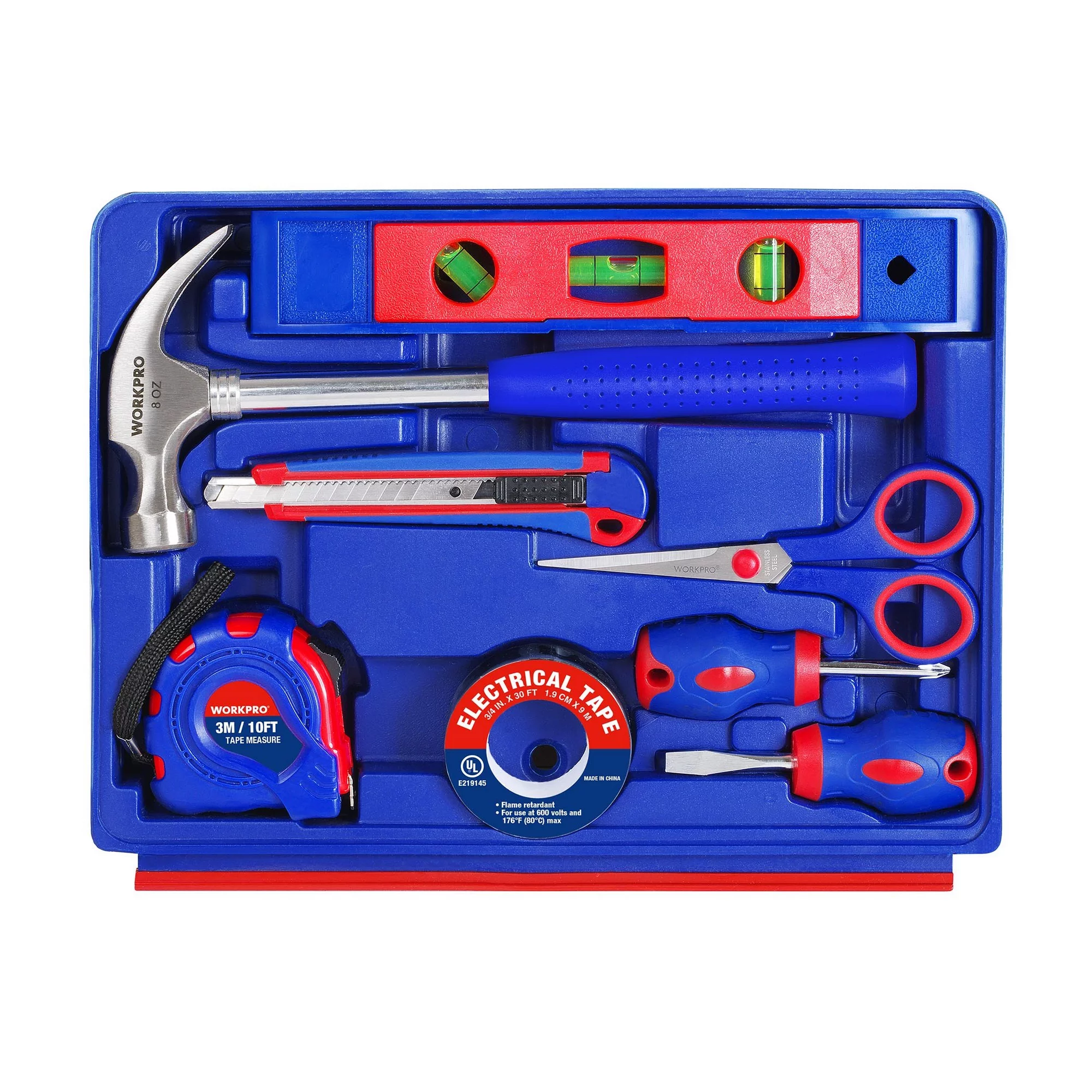 Workpro 125-Piece Home Repair Tool Set. Hand Tool Kit with 3-Drawer Storage Case