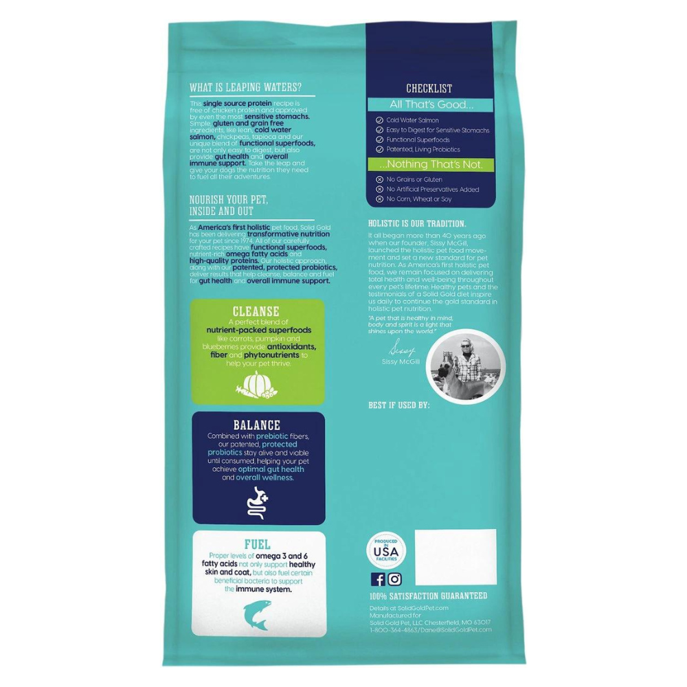 Solid Gold Leaping Waters Sensitive Stomach Grain-Free Cold Water Salmon & Vegetable Dry Dog Food
