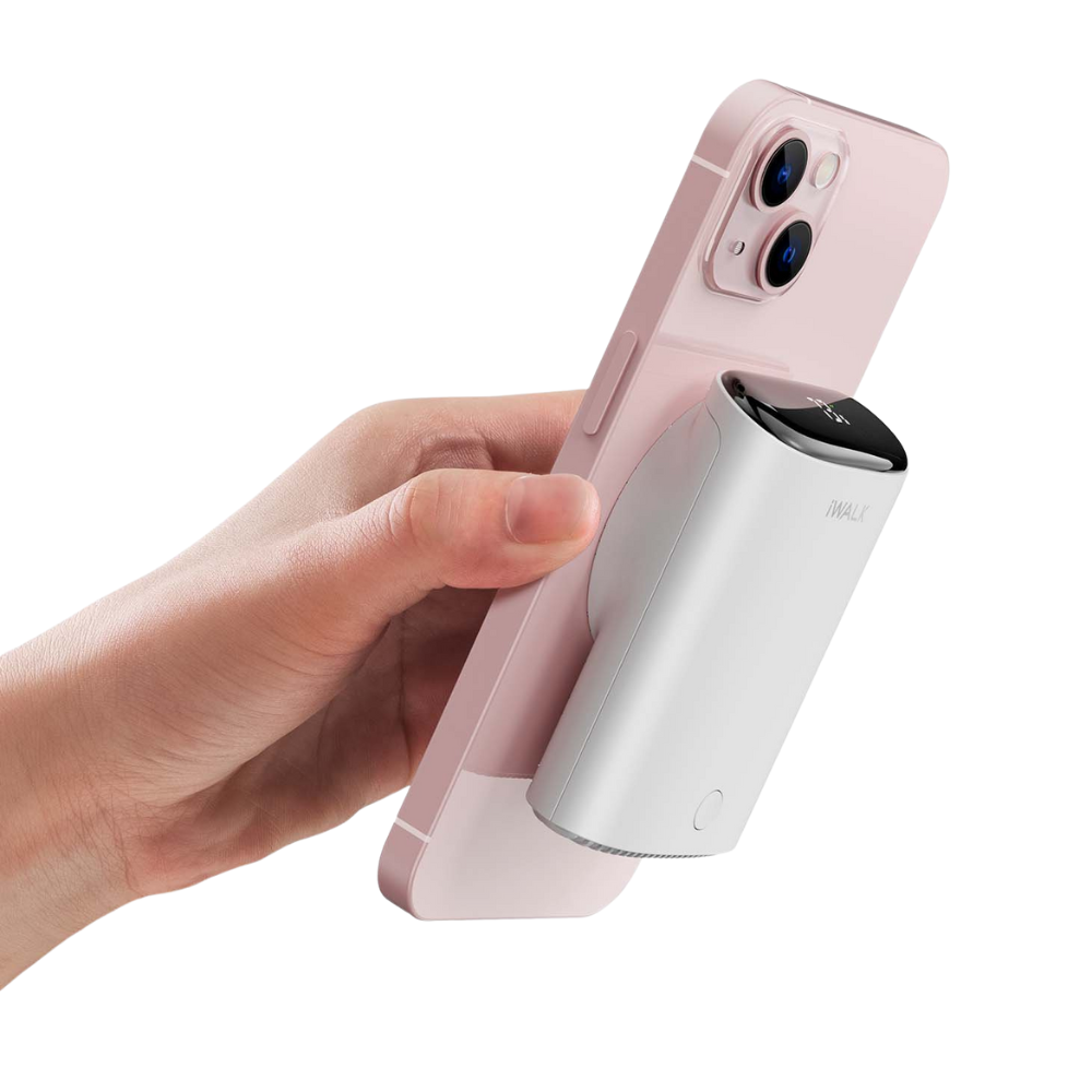 iWALK 9000mAh Magnetic Wireless Portable Charger. Compatible with New iphone 14/14 Plus/13/12. White