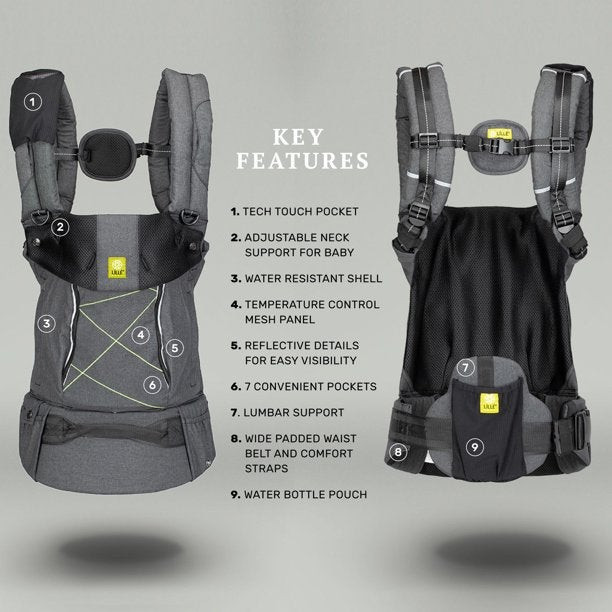LILLEbaby Pursuit All Season Baby Carrier. Graphite