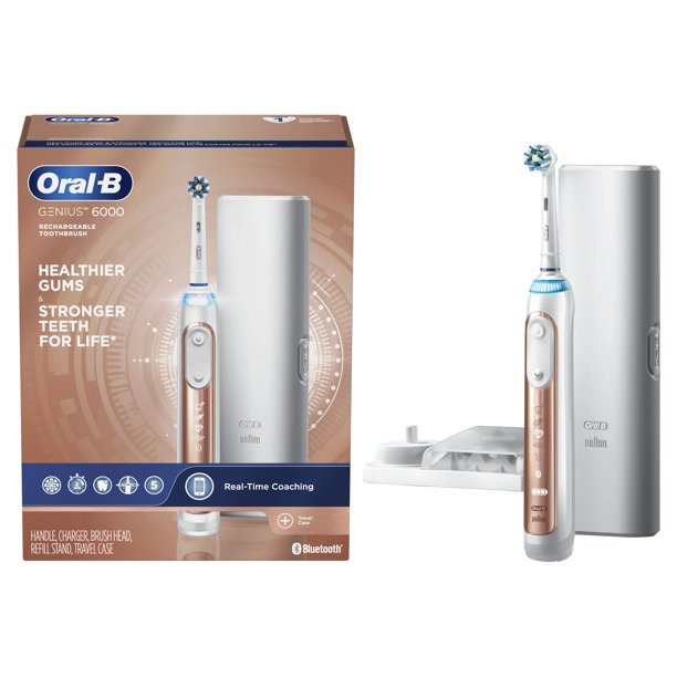 Oral-B Genius 6000 Rechargeable Electric Toothbrush. Rose Gold. 1 Ct