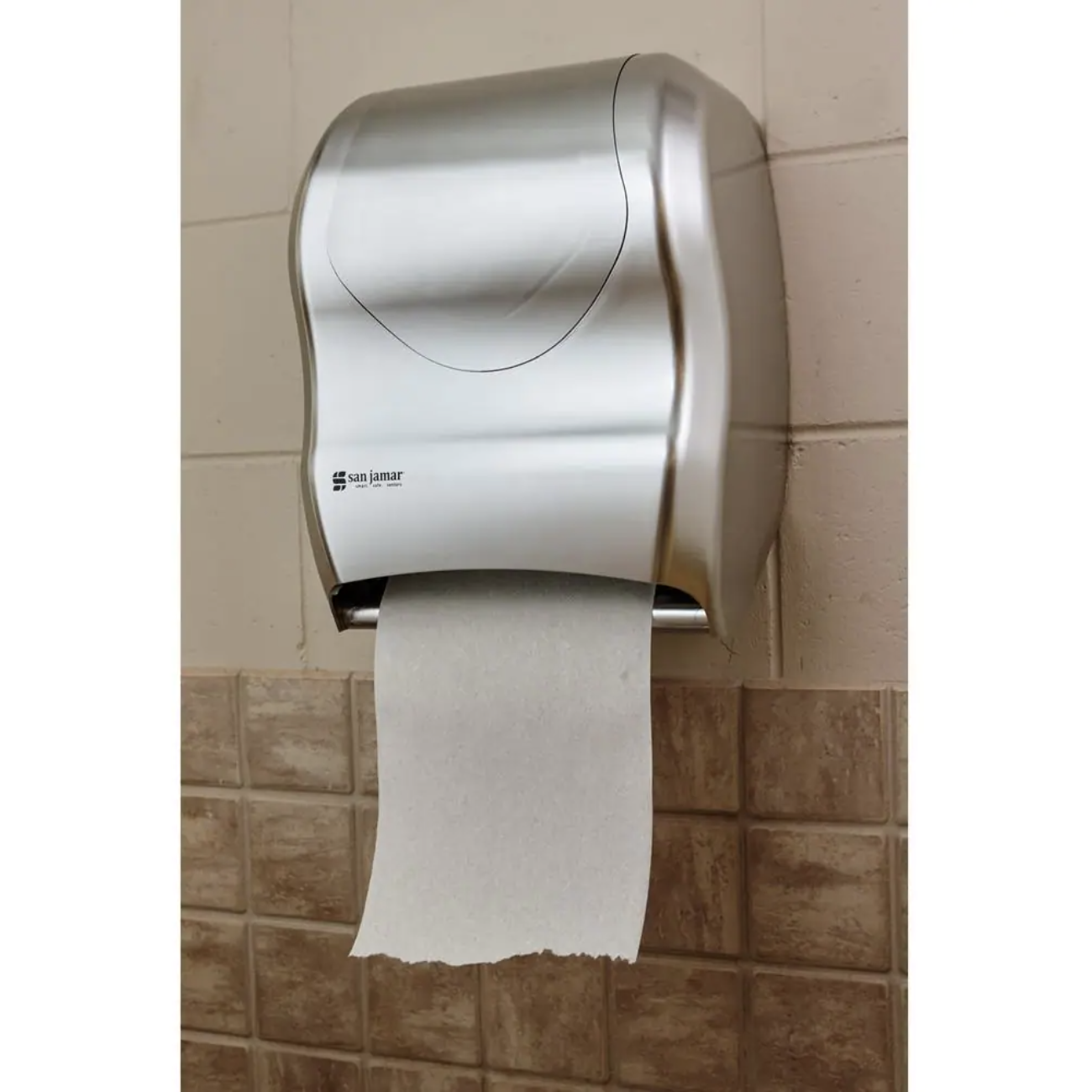 San Jamar Silver Tear-N-Dry Touchless Roll Paper Towel Dispenser