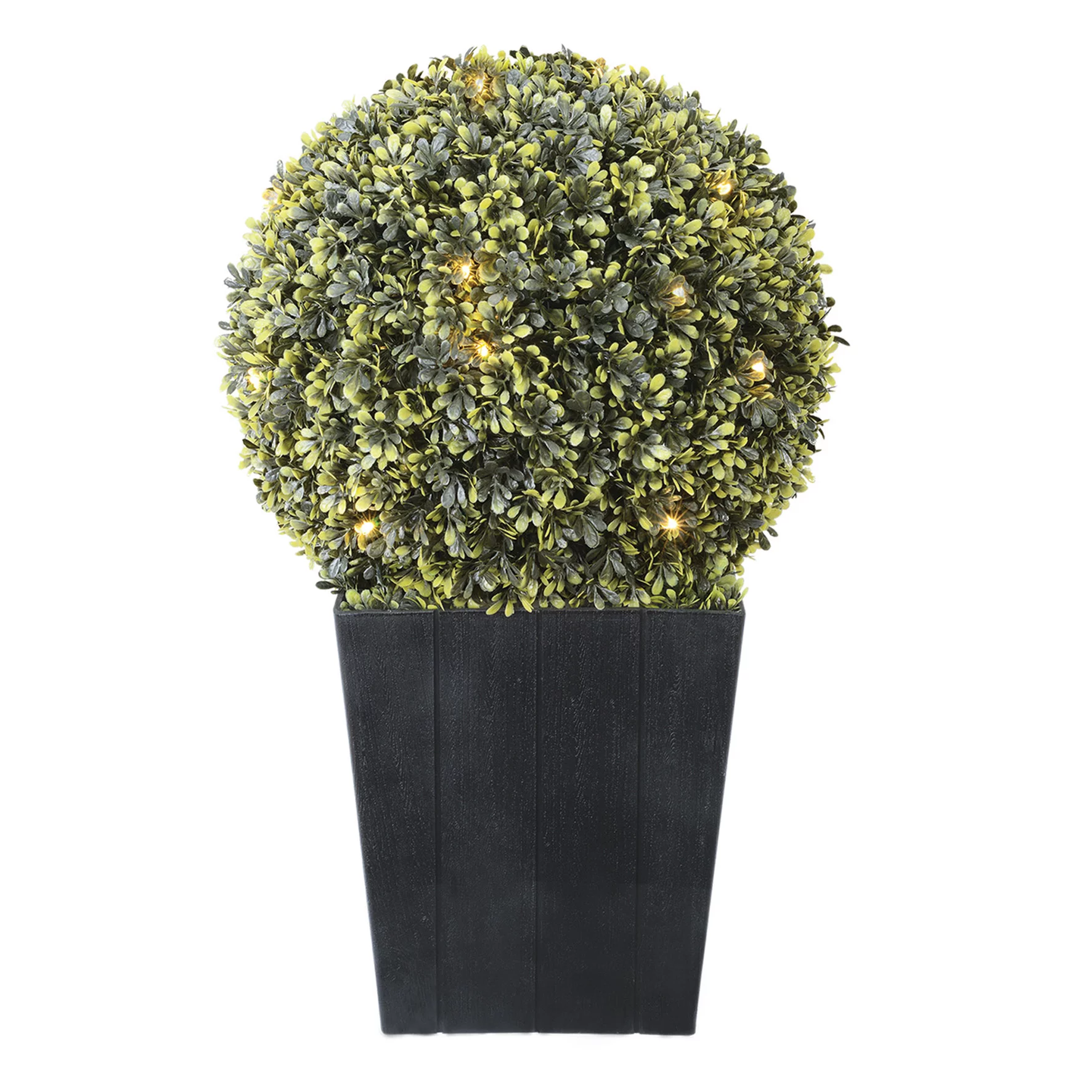 Better Homes & Gardens 20″ Outdoor Artificial Topiary Decor in Black Planter. with Battery-Operated LED Lights