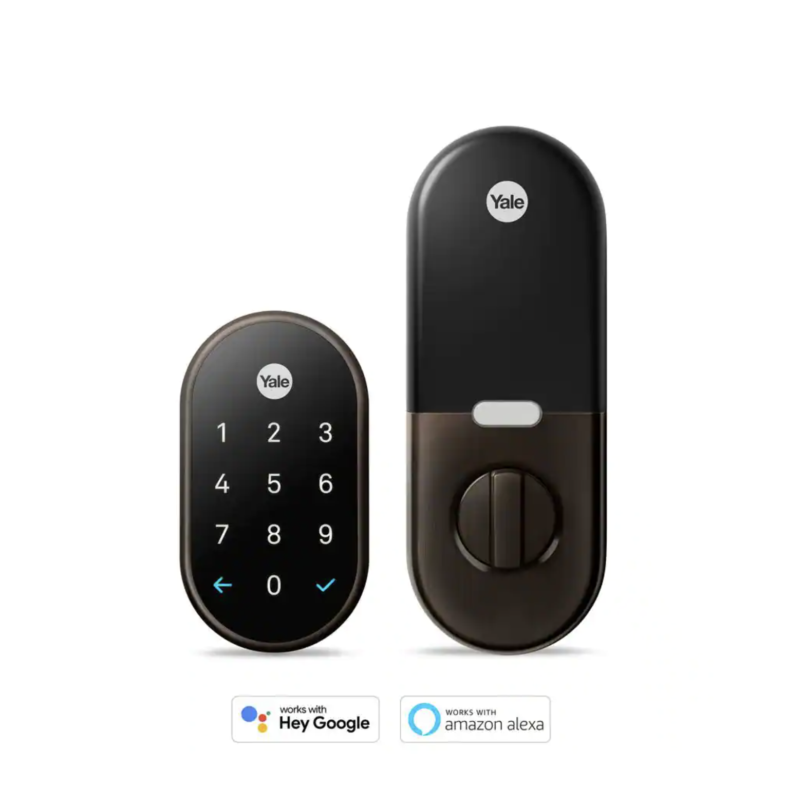 Google Nest x Yale Lock - Tamper-Proof Smart Deadbolt Lock with Nest Connect. Oil Rubbed Bronze
