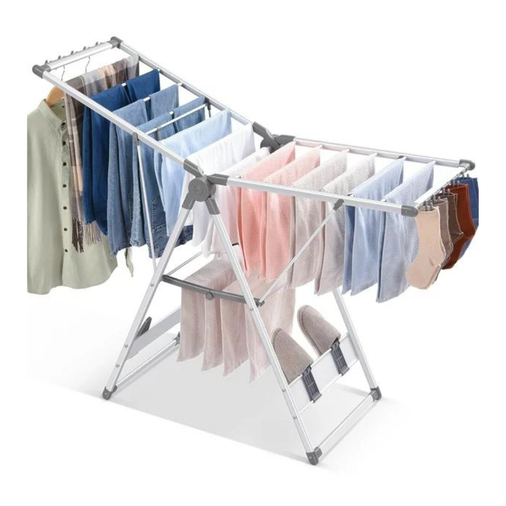 KK Kingrack Clothes Drying Rack. Aluminum Rustproof Collapsible Gullwing Laundry Rack