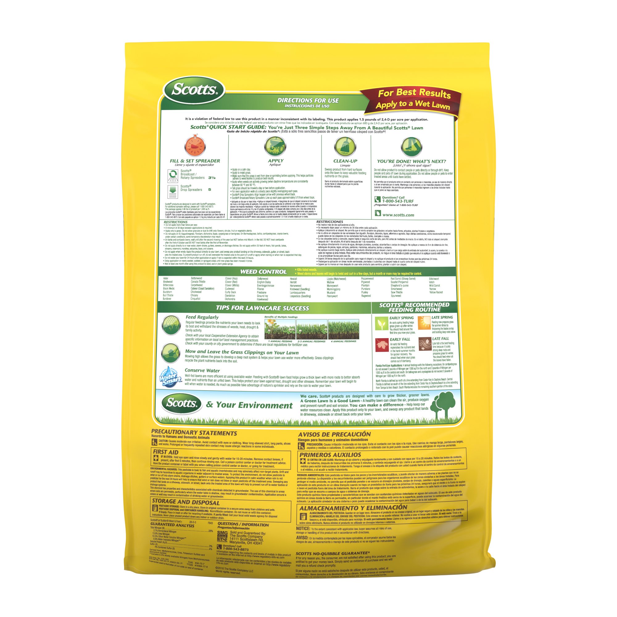 Scotts Turf Builder Weed & Feed 3. 14.29 lbs.. up to 5.000 sq. ft.