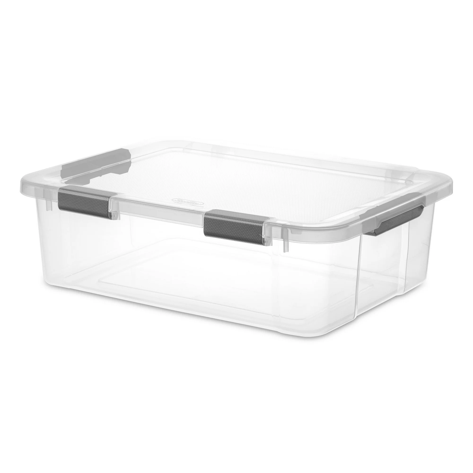 Sterilite 40 Qt. HingeLID Storage Box Plastic. Flat Gray. Set of 6