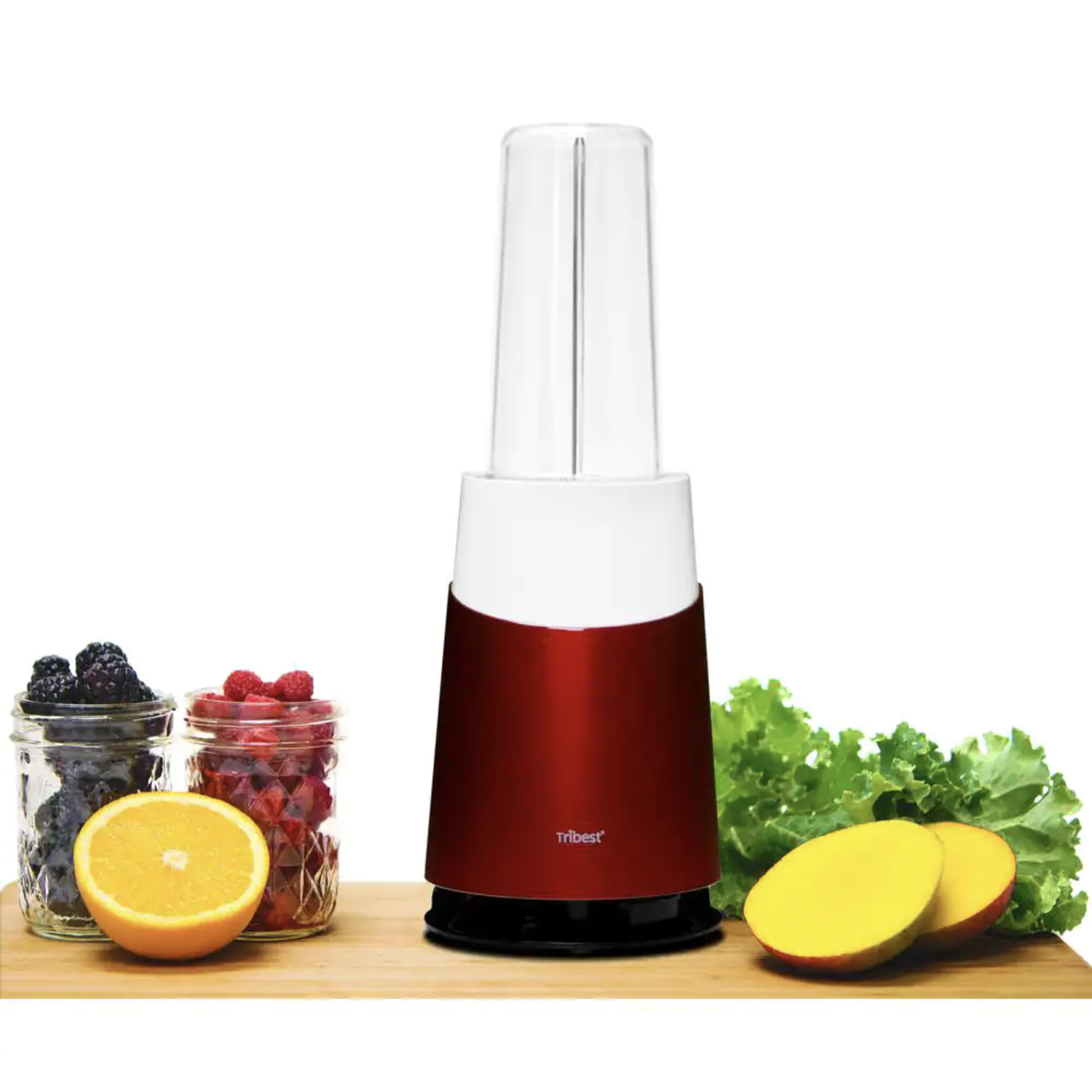 Tribest Mason Jar Ready Personal 24 oz. 1-Speed Red Blender 2-Family Pack