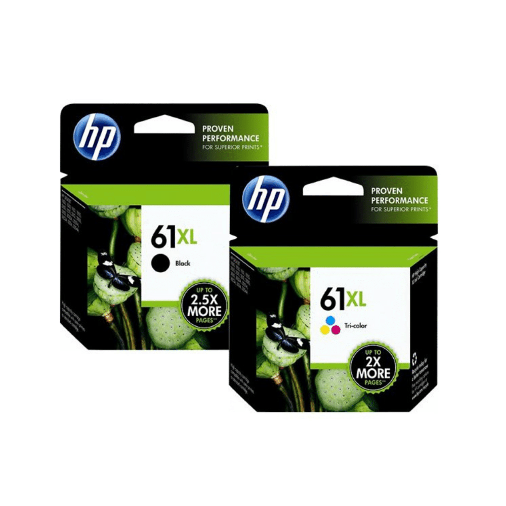 HP 61XL Combo 2-Pack High Capacity Ink Cartridge. Black. Color (Cyan. Magenta. Yellow)