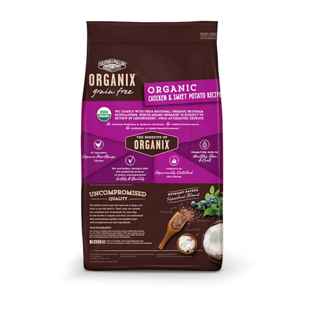 Castor & Pollux Organix Grain Free Organic Chicken And Sweet Potato Recipe Dry Dog Food. 18 Lbs