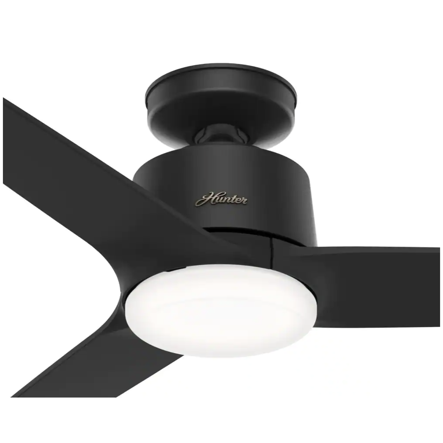 Hunter Moxie 52 in. Integrated LED Indoor Matte Black Ceiling Fan with Light Kit and Remote Control