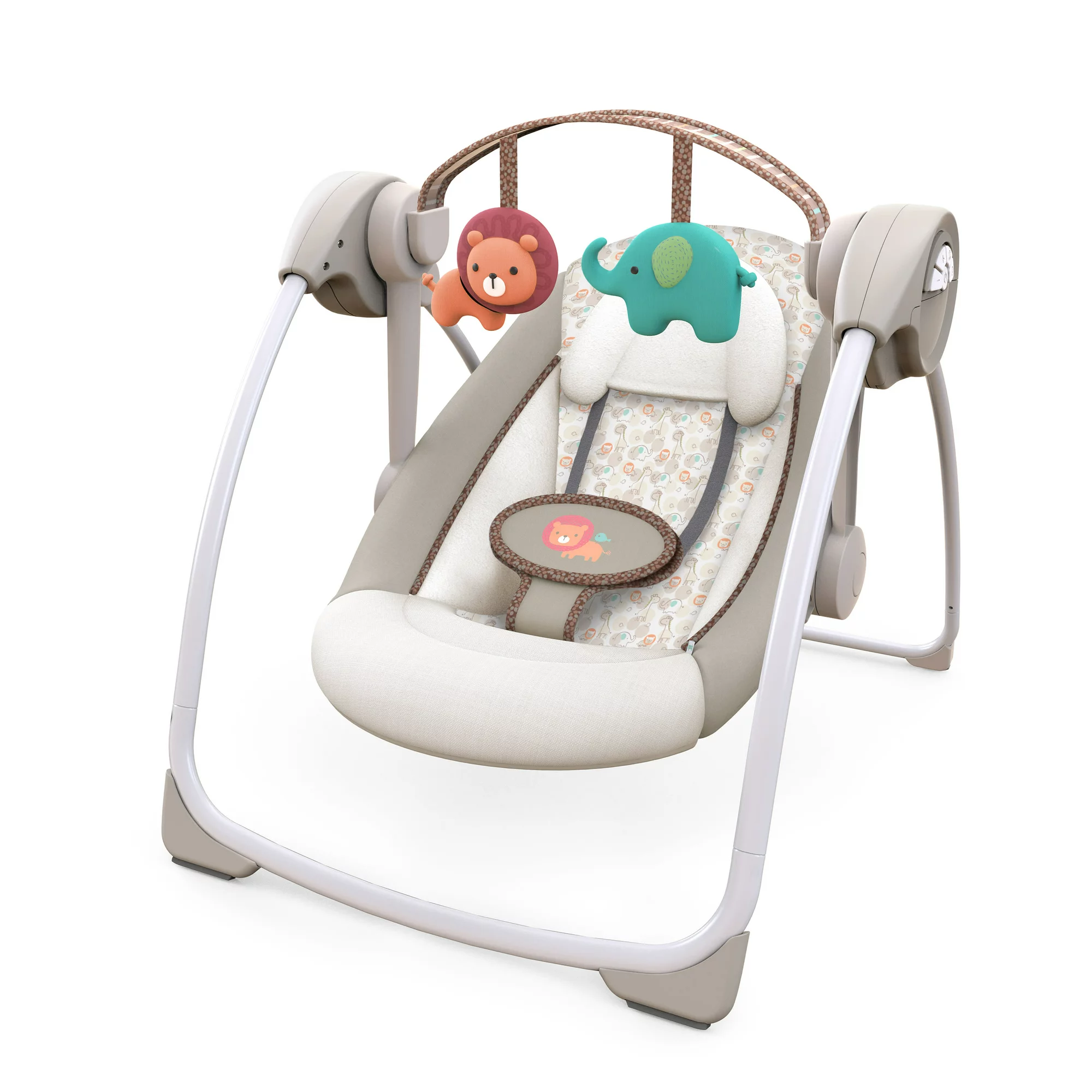 Ingenuity Soothe ‘n Delight 6-Speed Portable Baby Swing with Music. Cozy Kingdom (Unisex)