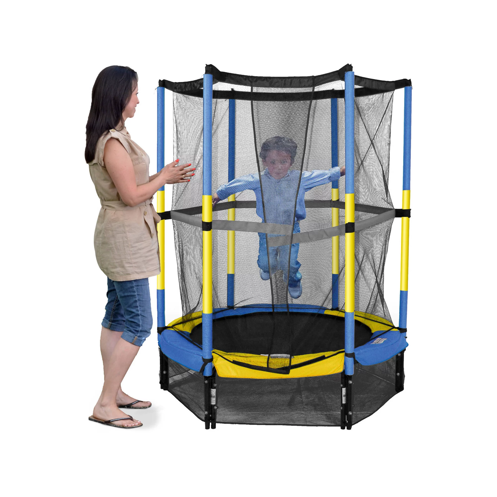 Bounce Pro 55-Inch My First Trampoline. with Safety Enclosure. Blue