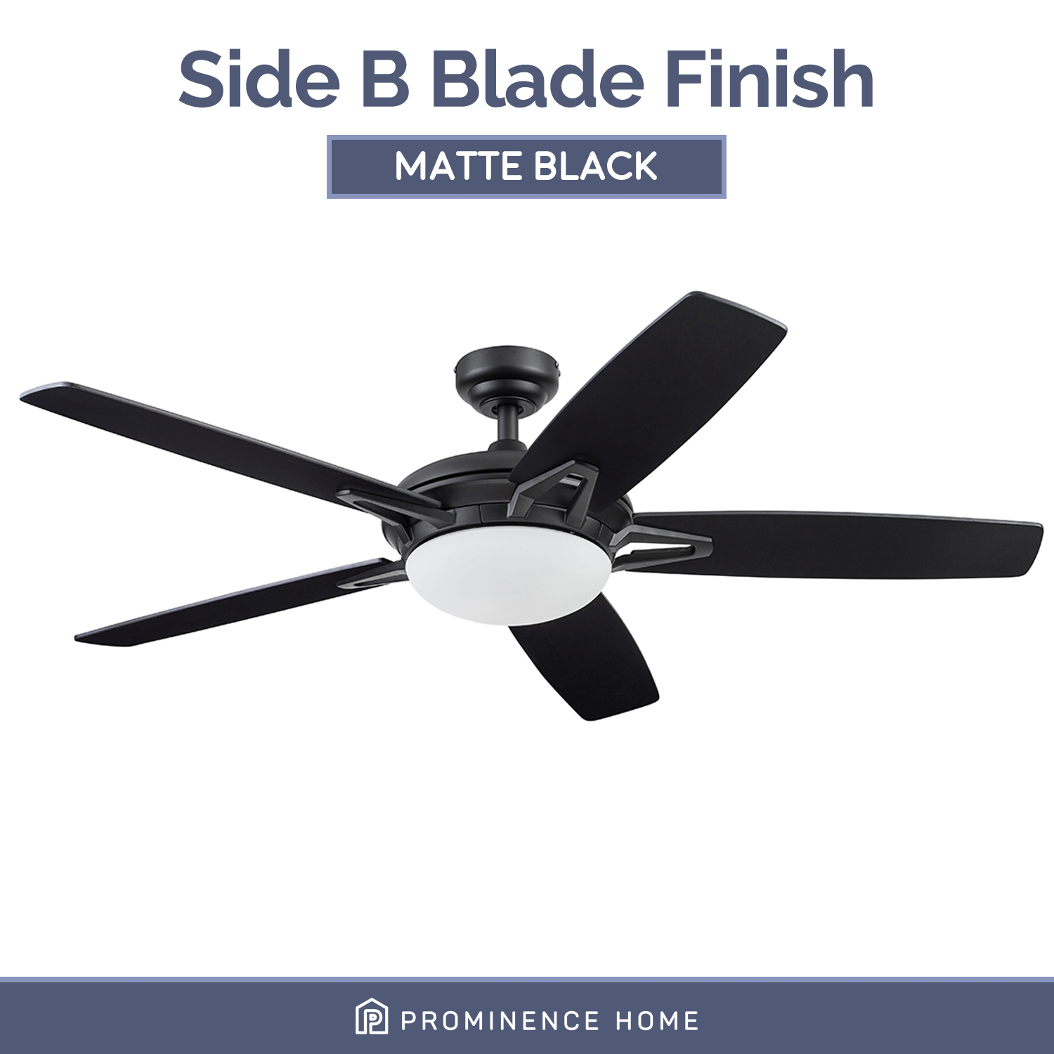 Prominence Home 52-Inch Clancy Matte Black Remote Control Ceiling Fan. 5 Blades