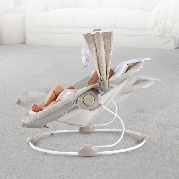 Ingenuity InLighten Baby Bouncer Seat with Light Up Toy Bar & Tummy Time Pillow. Twinkle Tails