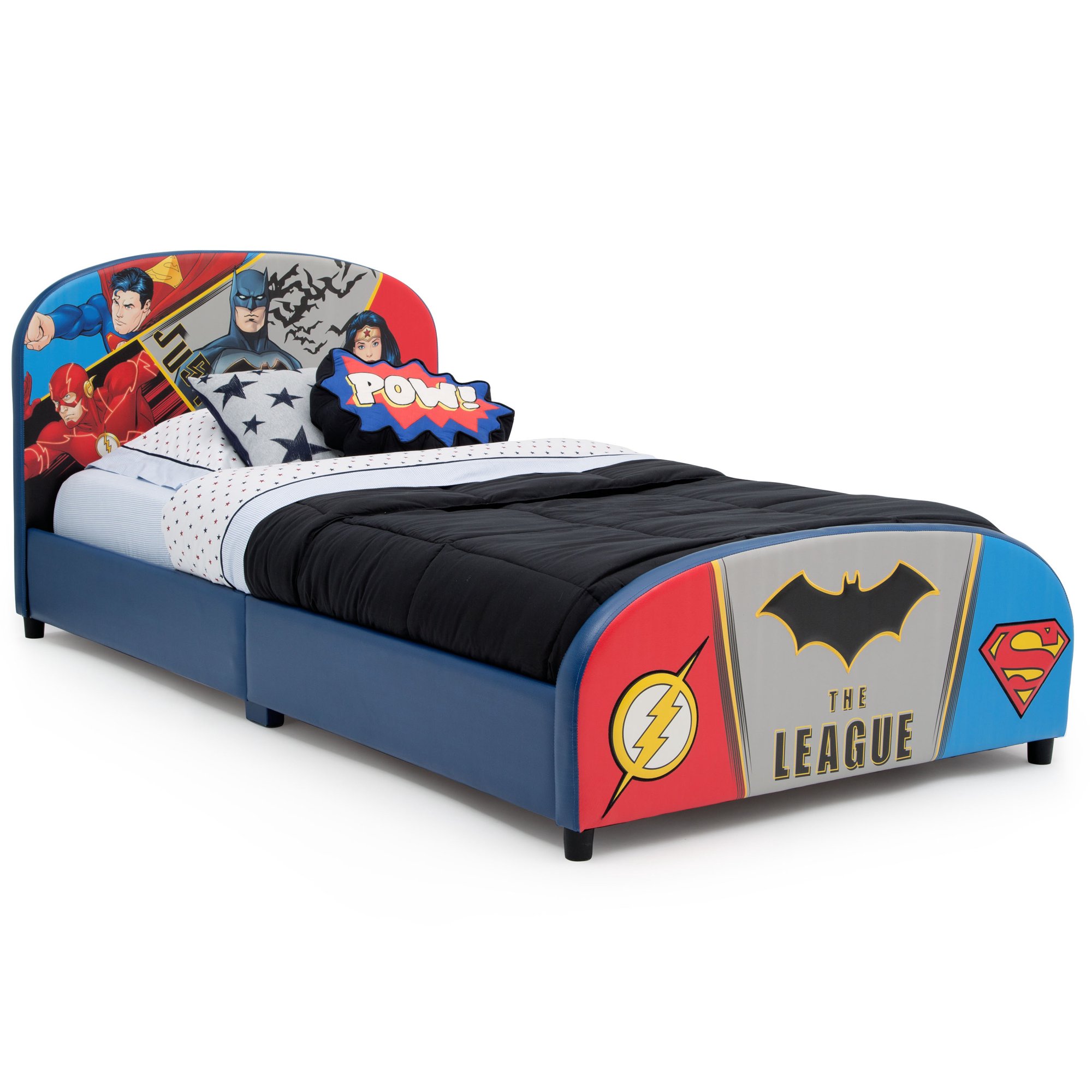 Delta Children DC Comics Justice League Upholstered Bed. Twin. Blue