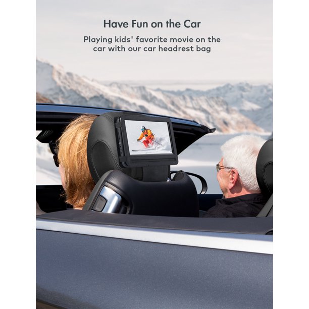 Apeman 2022 Upgrade 12.5″ Portable DVD Player with 10.5″ HD Swivel Scree. Car Headrest Bag Included