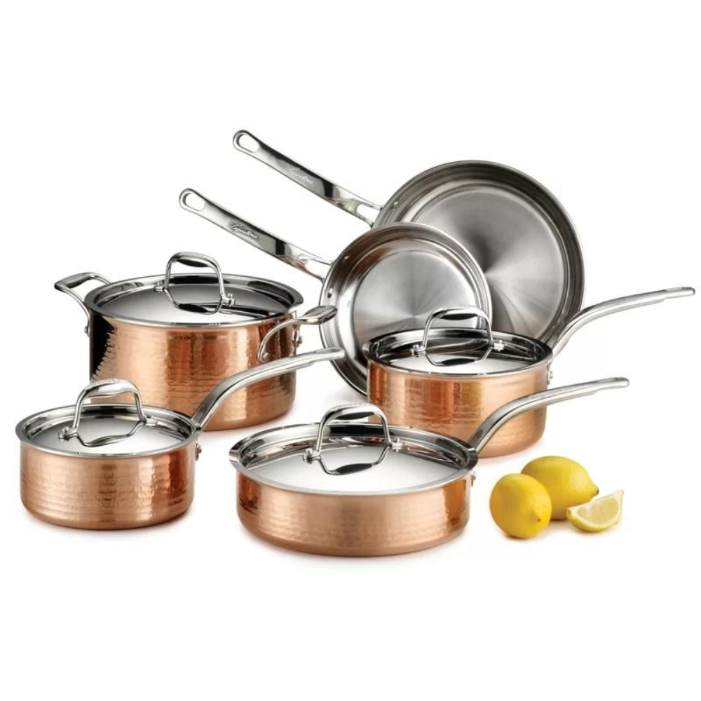 Lagostina Martellata 10 Pieces Cooper Cookware Set