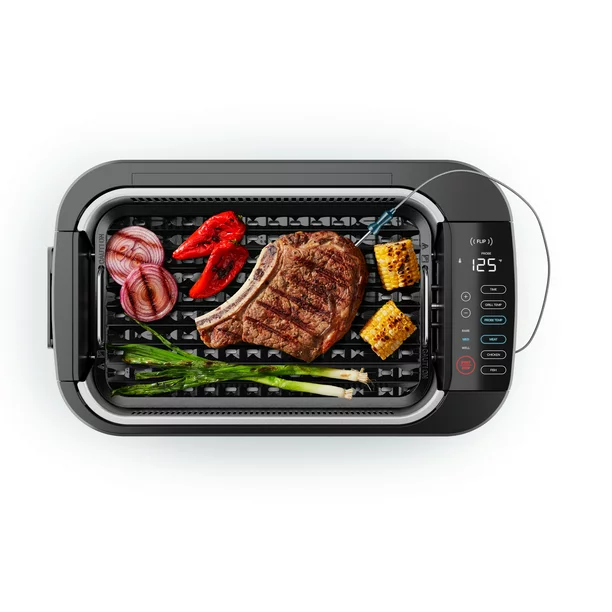 Chefman AccuGrill Smokeless Indoor Grill With Removable Temperature Probe. 1500W. Black