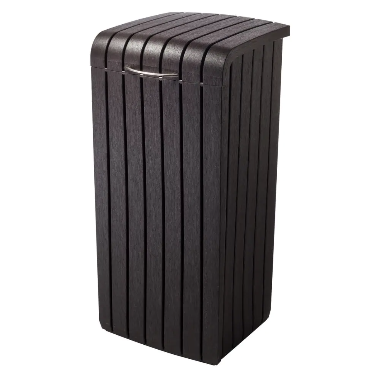 Keter 30 Gal. Brown Copenhagen Wood Style Plastic Trash Can