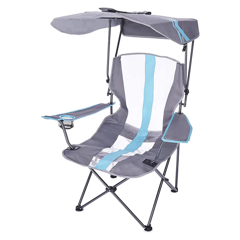 Kelsyus Premium Portable Camping Folding Lawn Chair with Canopy. Blue