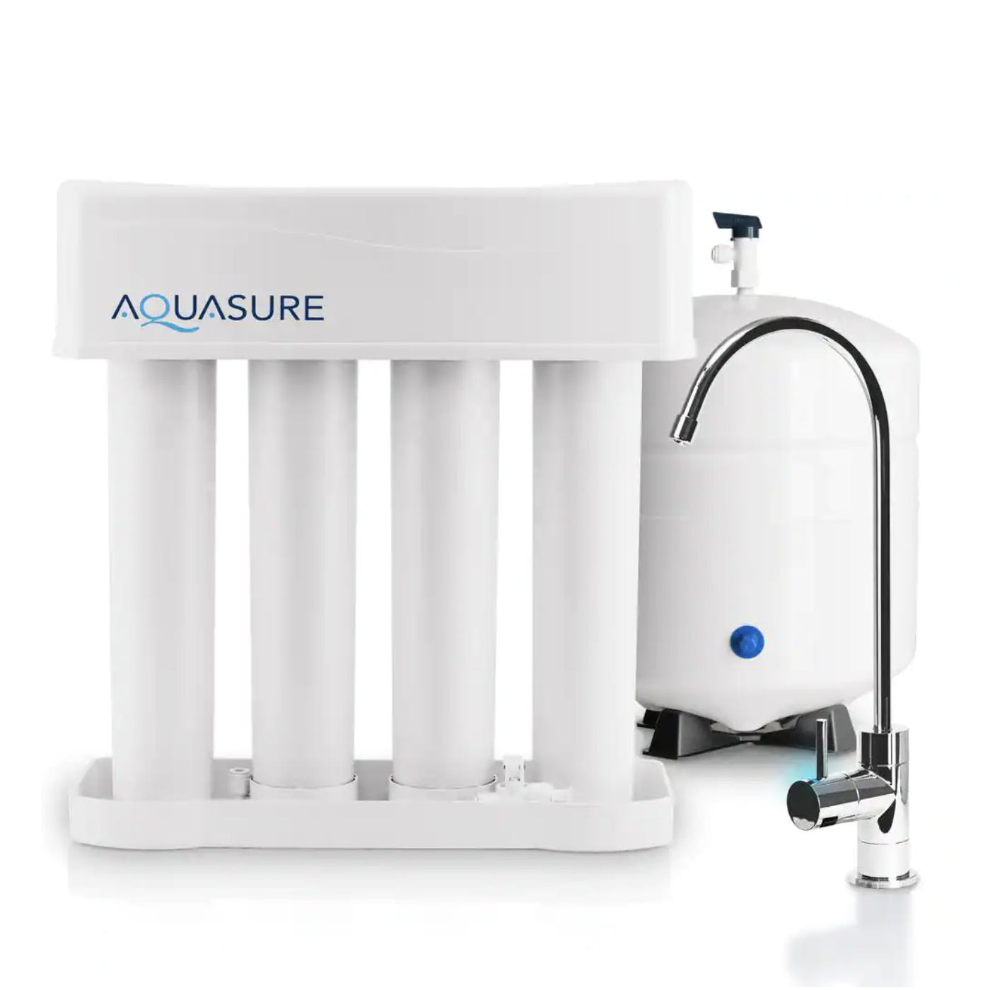 AQUASURE Premier PRO 100 GPD Reverse Osmosis Water Filtration System with LED Indicating Chrome Faucet