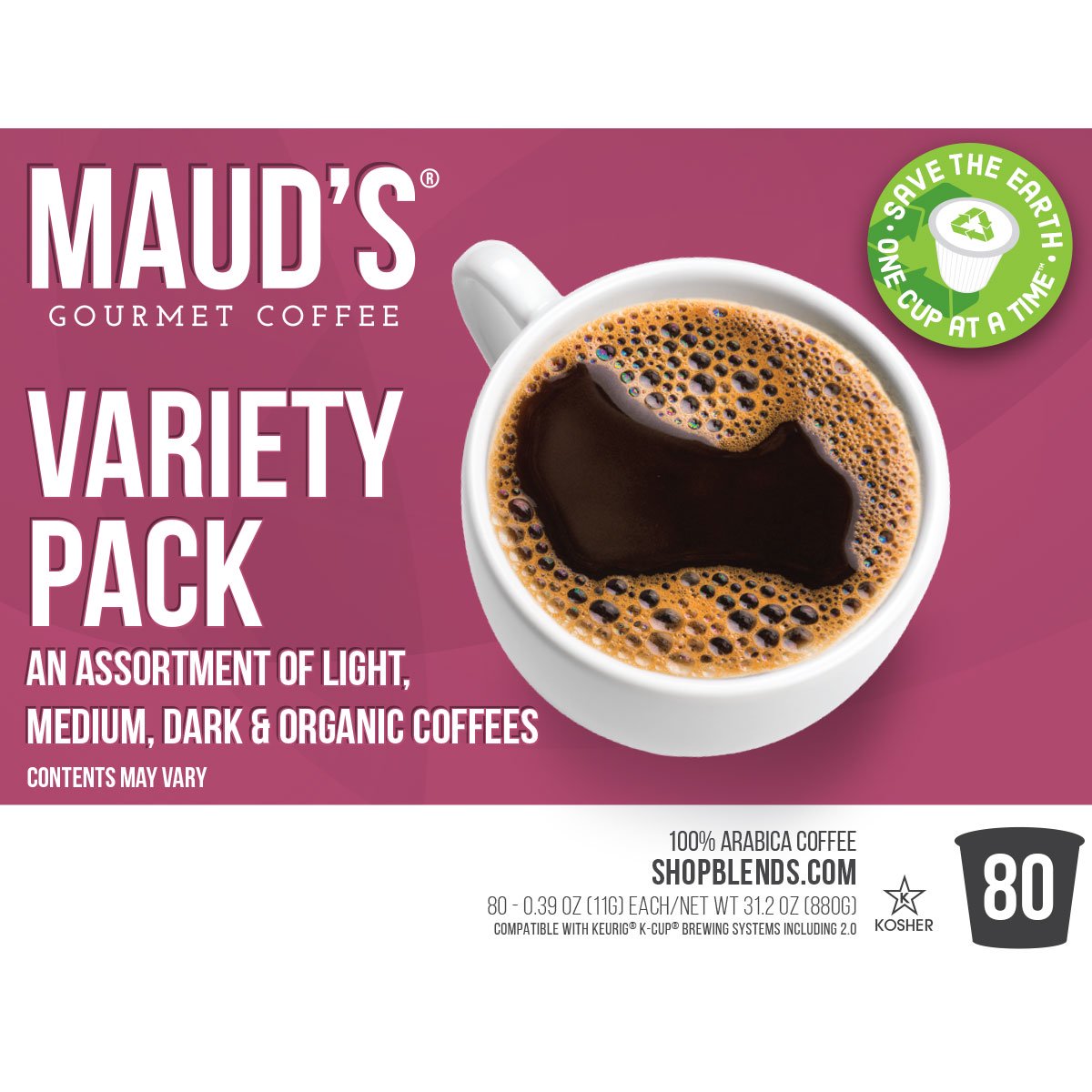 Maud-s 9 Flavor Original Coffee Variety Pack. 100% Arabica Coffee