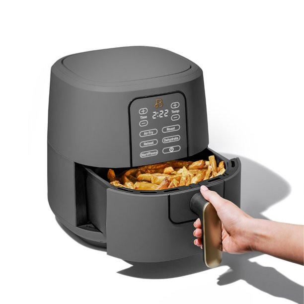 Beautiful 6 Quart Touchscreen Air Fryer. Oyster Grey