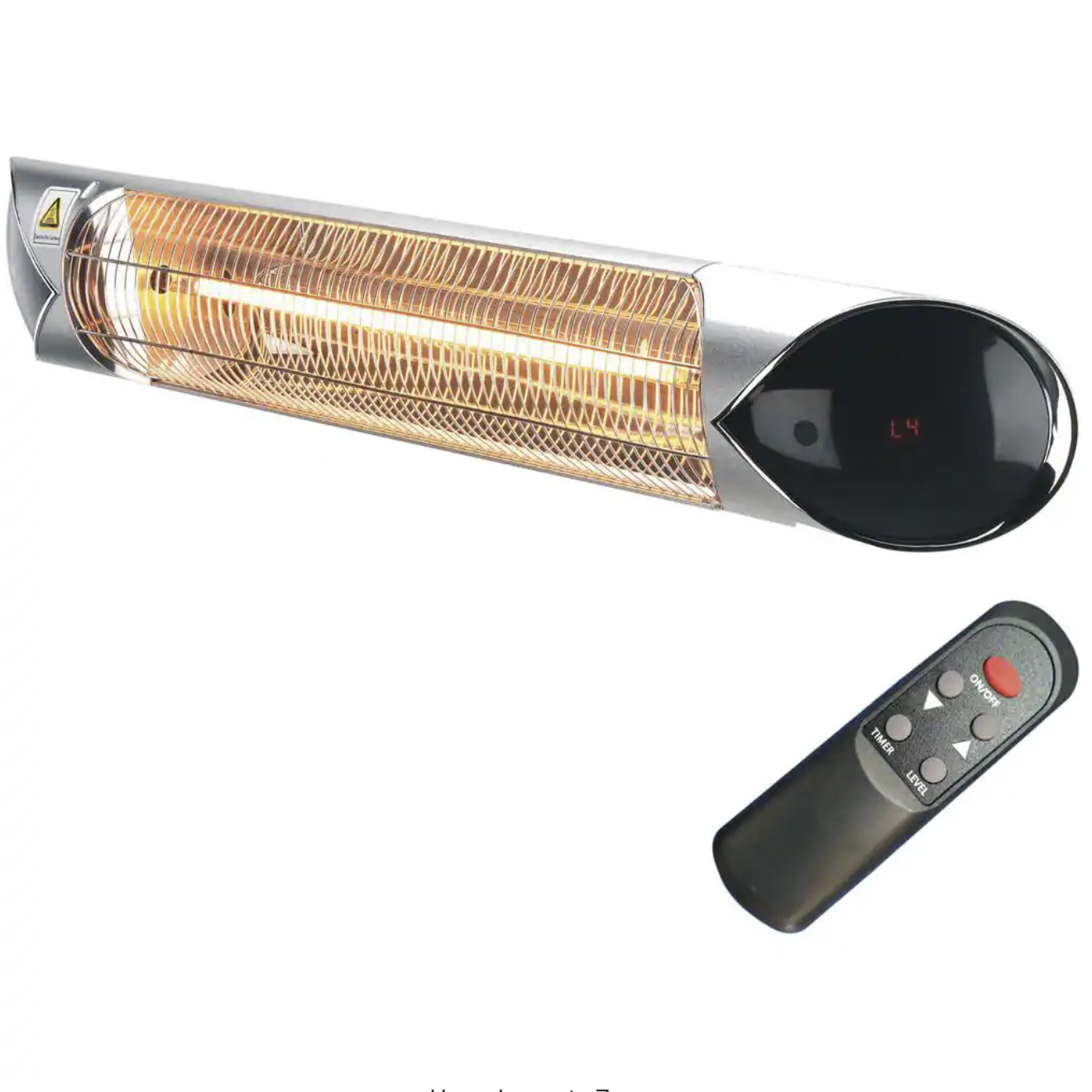 Hanover 1500-Watt Infrared Electric Patio Heater with Remote Control. Silver