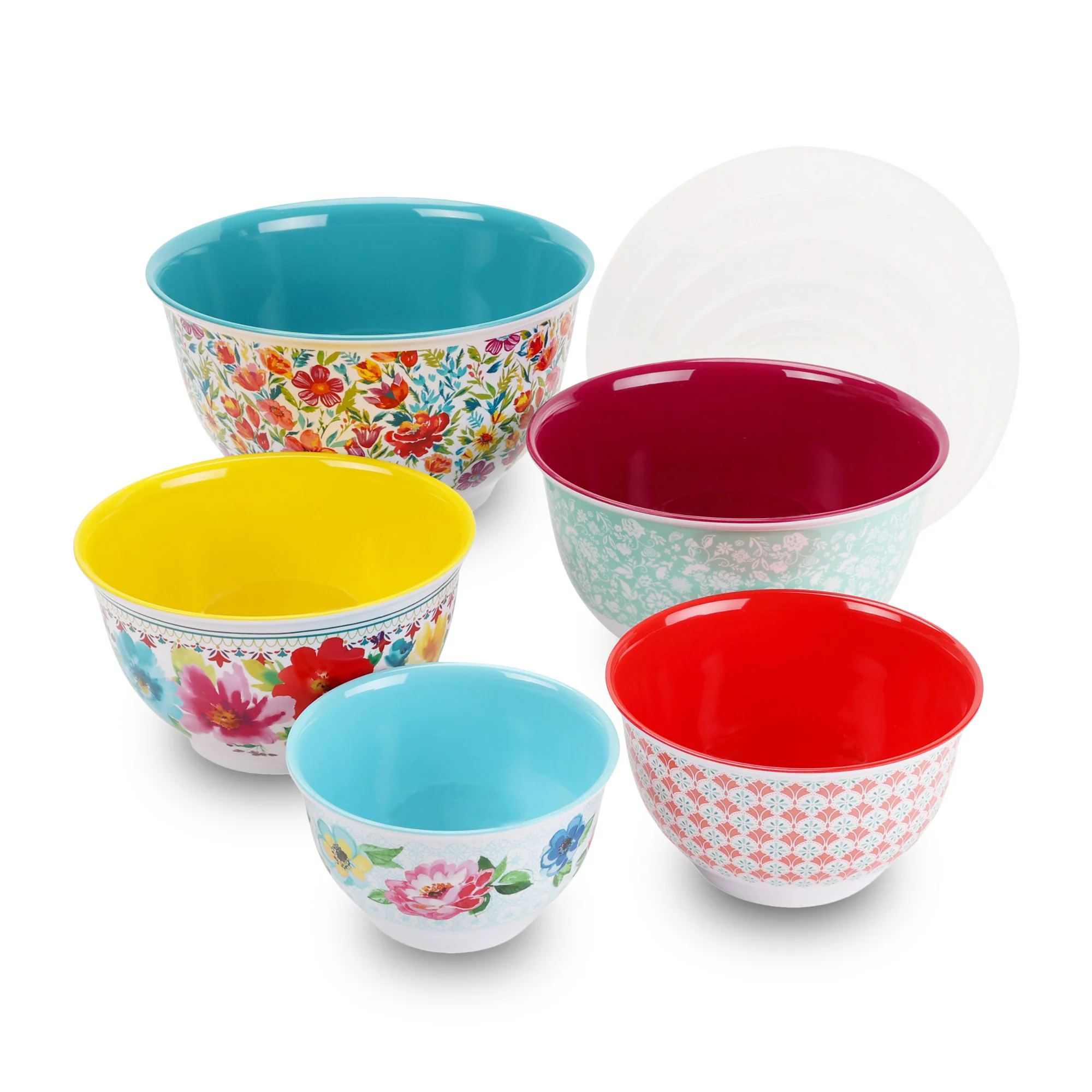 The Pioneer Woman Melamine Mixing Bowl Set. 10-Piece Set. Petal Party